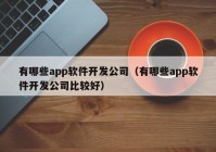 有哪些app软件开发公司（有哪些app软件开发公司比较好）