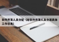 软件开发人员分配（给软件开发人员分派具体工作任务）