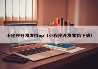 小程序开发文档ap（小程序开发文档下载）